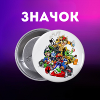 Значек Супер Марио Super Mario на булавке на рюкзак 44 мм 1 шт