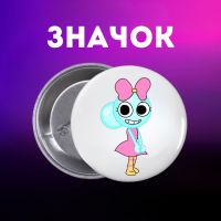 Значок У Світі Денді Roblox Dandy's World на шпильці на рюкзак 55 мм 1 шт