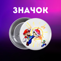 Значек Супер Марио Super Mario на булавке на рюкзак 44 мм 1 шт