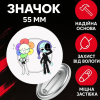 Значек В Мире Дэнди (Денди) Roblox Dandy's World на булавке на рюкзак 55 мм 1 шт