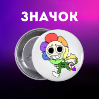 Значок У Світі Денді Roblox Dandy's World на шпильці на рюкзак 55 мм 1 шт