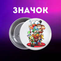 Значек Супер Марио Super Mario на булавке на рюкзак 44 мм 1 шт