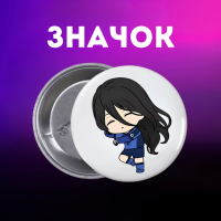 Значок Синя в'язниця Блю Лок Blue Lock аніме на шпильці на рюкзак 44 мм 1 шт