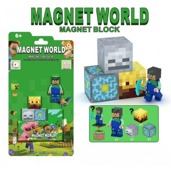 Конструктор магнітний Майнкрафт Minecraft будівельні блоки S001-7