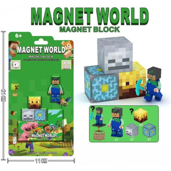 Конструктор магнітний Майнкрафт Minecraft будівельні блоки S001-7