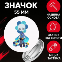Значек В Мире Дэнди (Денди) Roblox Dandy's World на булавке на рюкзак 55 мм 1 шт