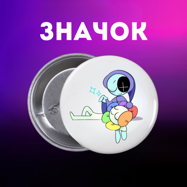 Значок У Світі Денді Roblox Dandy's World на шпильці на рюкзак 44 мм 1 шт