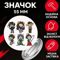 Значок Застряг удома Гомстак Хоумстак Homestuck на шпильці на рюкзак 55 мм 1 шт