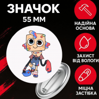 Значок У Світі Денді Roblox Dandy's World на шпильці на рюкзак 55 мм 1 шт