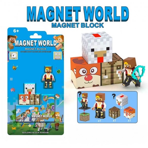 Конструктор Майнкрафт магнітний Minecraft будівельні блоки