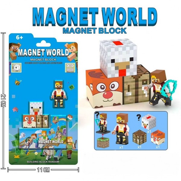 Конструктор Майнкрафт магнітний Minecraft будівельні блоки