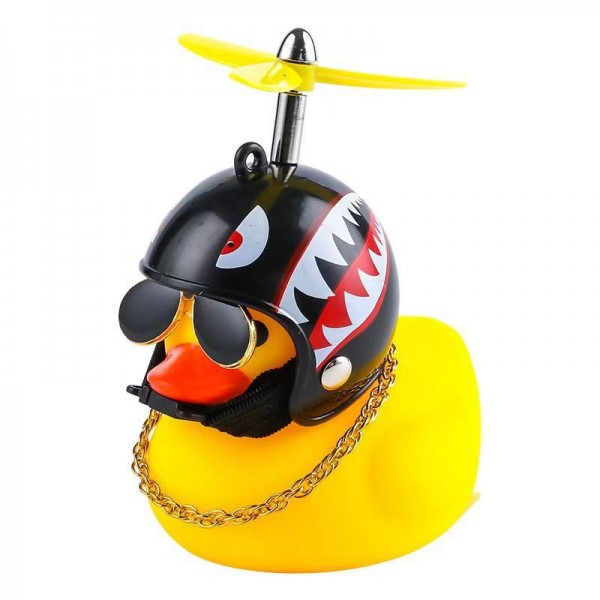 Резиновая уточка в машину в очках и шлеме аксессуар в машину утка в автомобиль велосипед мотоцикл 9 см