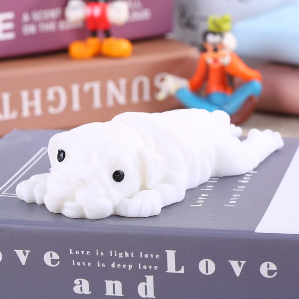 Іграшка антистрес сквіш Мопс іграшка тягучка собачка біла 14*7,5 см