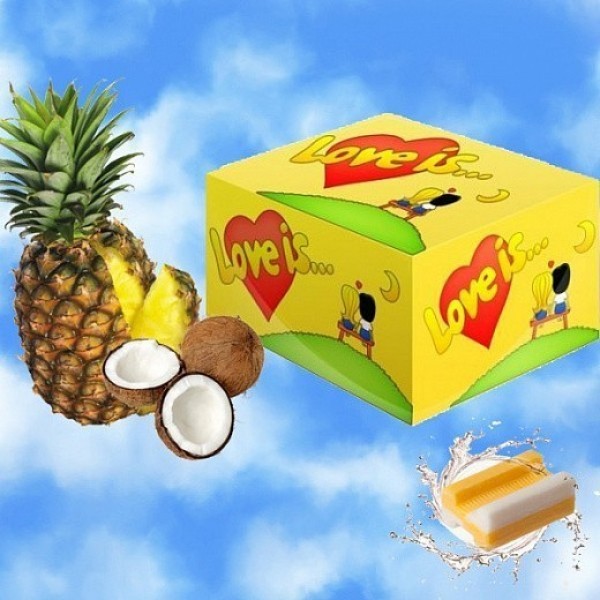 Жувальна гумка Лав іс жуйка лов іс Кокос-Ананас блок жуйок 100 штук фруктовий смак для дітей та дорослих