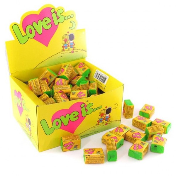 Жувальна гумка Лав іс жуйка лов іс Кокос-Ананас блок жуйок 100 штук фруктовий смак для дітей та дорослих