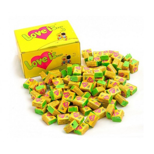 Жувальна гумка Лав іс жуйка лов іс Кокос-Ананас блок жуйок 100 штук фруктовий смак для дітей та дорослих