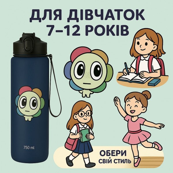 Бутылка В Мире Дэнди (Денди) Roblox Dandy's World для воды 750 мл пластик детская