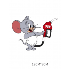 Том та Джеррі наклейка на кришку паливного бака автомобільна наклейка Tom and Jerry 95# 12X9 см