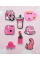 Джибітси рожева тематика мода Pink Jibbitz 8 шт аксесуари крокс прикраса