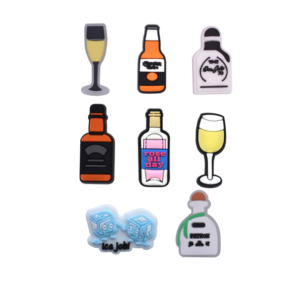 Джибітси алкоголь коктейлі пляшки вечірка 8 шт аксесуари крокс прикраса