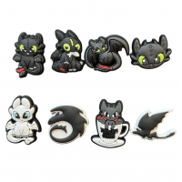 Джибітси Як приручити дракона 3D How to Train Your Dragon Беззубик Нічна Фурія 8 шт аксесуари для взуття крокс прикраса