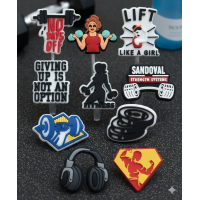 Джибитсы спорт фитнес мышцы тяжелая атлетика sport Jibbitz 10 шт аксессуары крокс украшение