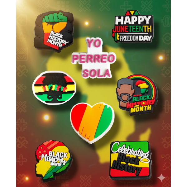 Джибітси Black History month історія 8 шт аксесуари крокс прикраса