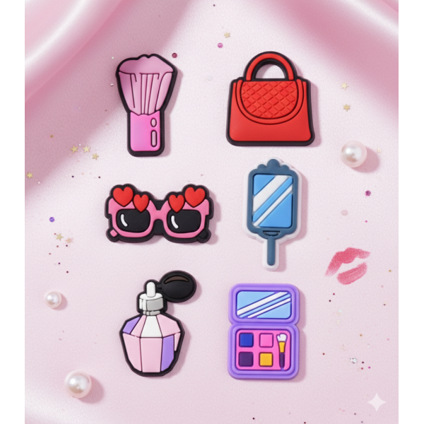 Джибітси косметика cosmetic краса мода Jibbitz 6 шт аксесуари крокс прикраса