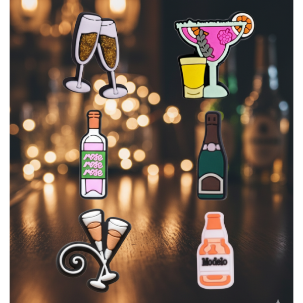 Джибітси алкоголь коктейлі пляшки вечірка 6 шт аксесуари крокс прикраса