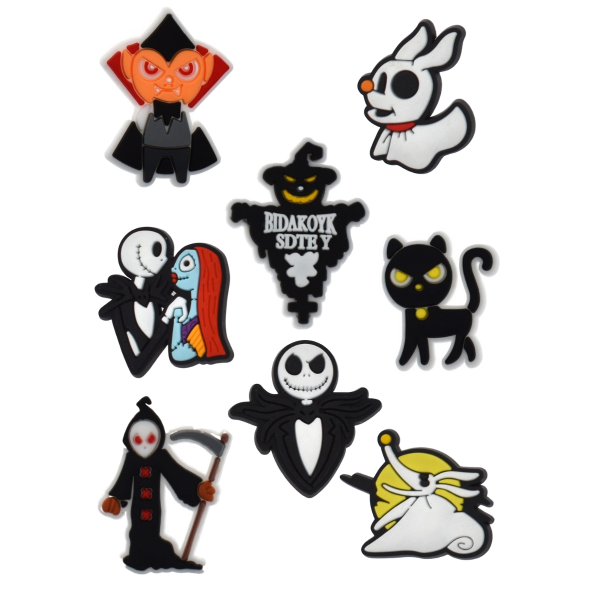 Джибітси Кошмар перед різдвом Джек Скеллінгтон The Nightmare Before Christmas Jack Skellington 8 шт аксесуари крокс прикраса