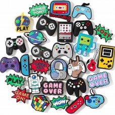 Джибітси гра Play Game Game Over, Play, Lost, Level Up 25 шт аксесуари крокс прикраса