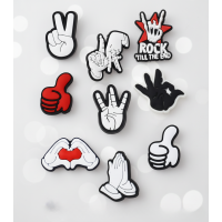 Джибітси жести рук пальці Jibbitz 9 шт аксесуари крокс прикраса