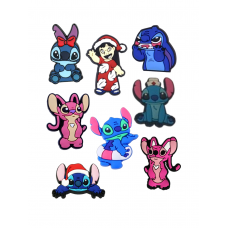 Джибитсы Стич 3D Лило и стич Lilo & Stitch 8 шт аксессуары для обуви крокс украшение