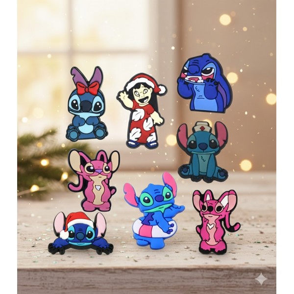 Джибітси Стіч 3D Ліло і стіч Lilo &amp; Stitch 8 шт аксесуари для взуття крокс прикраса