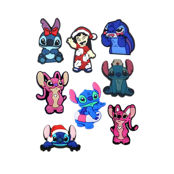 Джибітси Стіч 3D Ліло і стіч Lilo &amp; Stitch 8 шт аксесуари для взуття крокс прикраса