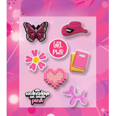 Джибитсы розовая тематика мода Pink Jibbitz 8 шт аксессуары крокс украшение