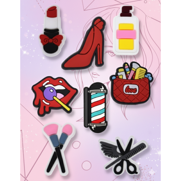 Джибітси косметика cosmetic краса мода Jibbitz 8 шт аксесуари крокс прикраса