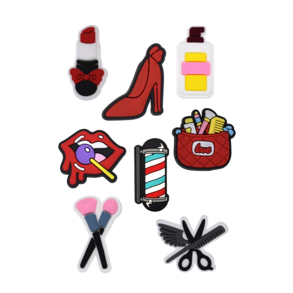 Джибітси косметика cosmetic краса мода Jibbitz 8 шт аксесуари крокс прикраса