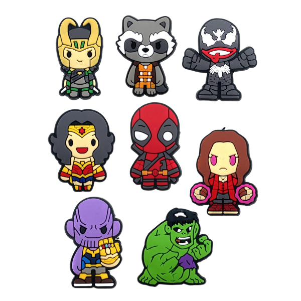 Джибітси Марвел Marvel 8 шт аксесуари крокс прикраса