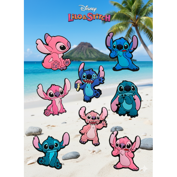 Джибітси Ліло і Стіч Lilo &amp; Stitch 8 шт аксесуари крокс прикраса