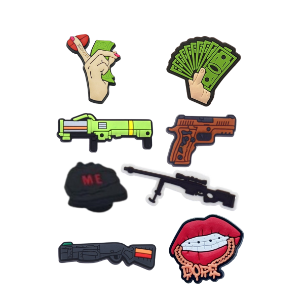 Джибітси зброя армія пістолет 8 шт аксесуари крокс прикраса