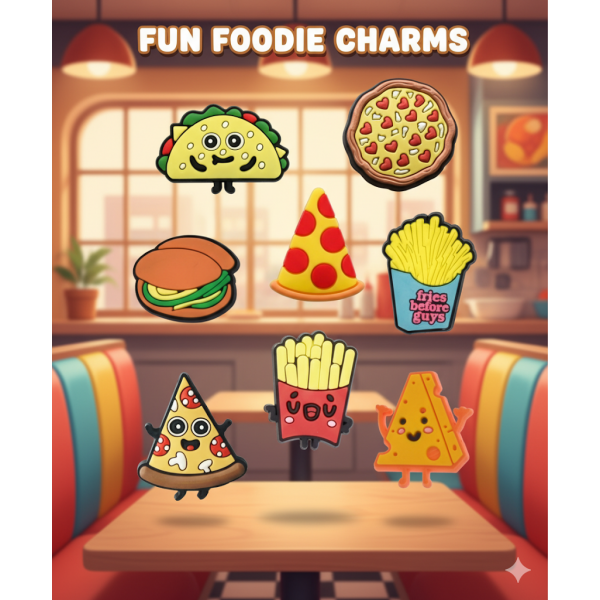 Джибітси їжа фаст-фуд food Jibbitz 8 шт аксесуари крокс прикраса