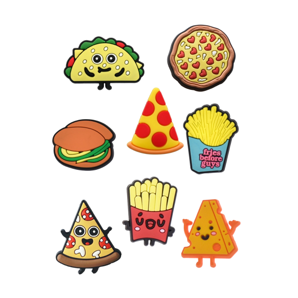 Джибітси їжа фаст-фуд food Jibbitz 8 шт аксесуари крокс прикраса