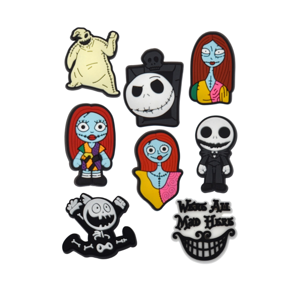 Джибітси Кошмар перед різдвом Джек Скеллінгтон The Nightmare Before Christmas Jack Skellington 8 шт аксесуари крокс прикраса