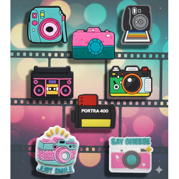 Джибітси камера фотоапарат kamera фото Jibbitz 8 шт аксесуари крокс прикраса