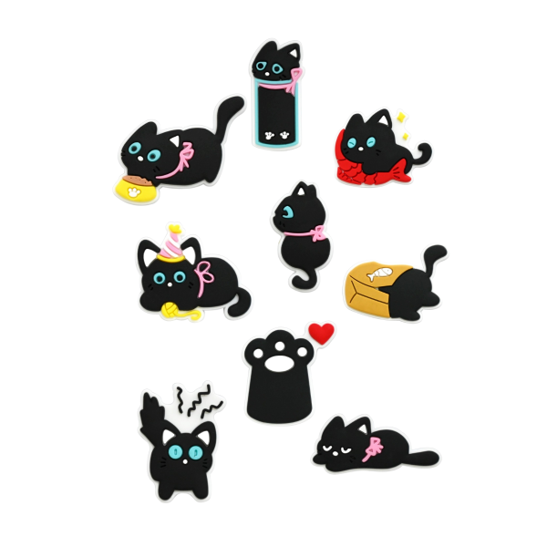 Джибітси котики кішка cat тварина Jibbitz 9 шт аксесуари крокс прикраса