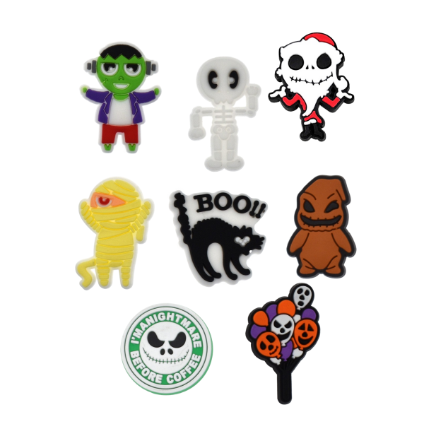 Джибітси Кошмар перед різдвом Джек Скеллінгтон The Nightmare Before Christmas Jack Skellington 8 шт аксесуари крокс прикраса