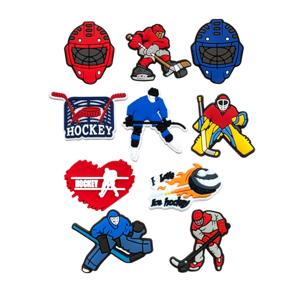 Джибітси хокей спорт hockey 10 шт аксесуари крокс прикраса