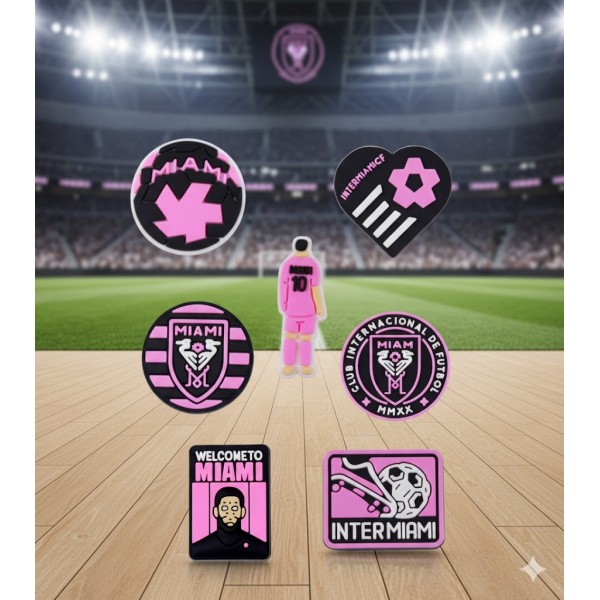 Джибітси Мессі Lionel Messi футбол football Miami Майамі 7 шт аксесуари крокс прикраса