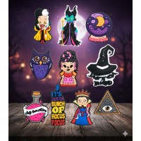 Джибітси Фокус Покус Hocus Pocus магія відьма 10 шт аксесуари для взуття крокс прикраса